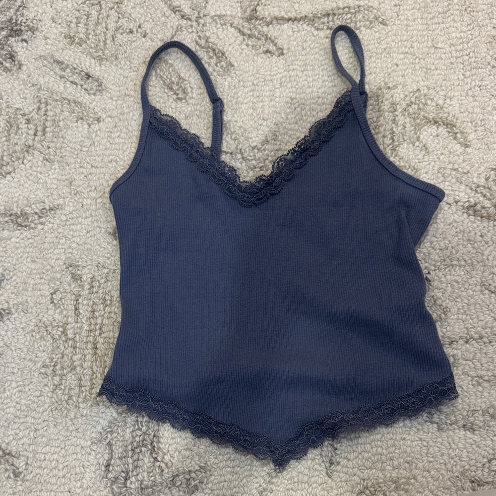 Hollister Lace Trim Blue Camisole